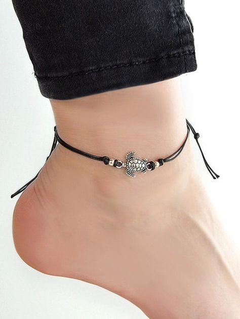 rosegal - Tortoise Adjustable Braid Rope Anklet Rope Anklet, Braid Rope, Native American Turquoise Jewelry, Necklaces Ideas, Cheap Diamond Rings, Ankle Bracelets Diy, Foot Tattoos For Women, Knot Braid, Anklet Designs