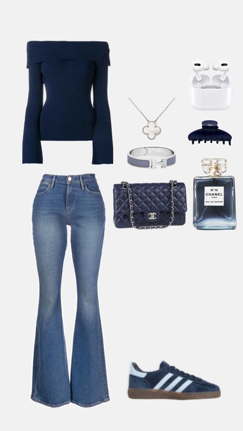 Flare Outfits, Outfits With Flares, Blue Top Outfit, Flare Jean Outfit, Flare Jeans Outfit, Latina Fashion Outfits, Outfit Inspo Casual, Mode Chic, Mein Style