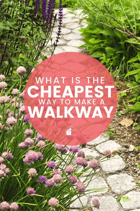 What Is The Cheapest Way To Make a Walkway? Small Garden Walkway, Cottage Pathway Ideas, Creative Pathway Ideas, Landscaping Pathway Ideas, Garden Walkways Pathways Diy, Outdoor Walkway Ideas Pathways, Creative Walkways, Diy Walkways, Diy Pathway