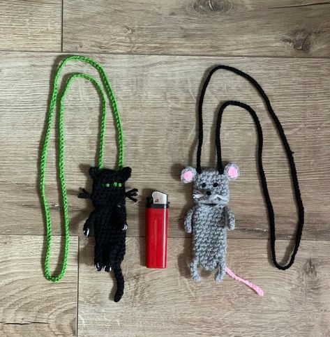 What the lighter holders look like on Can also be hung from your car mirror or attached to a bag Short & long drawstrings available… | Instagram Knitted Lighter Holder, Crochet Project For Boyfriend, Crochet Lighter Holder Pattern Free, Lighter Crochet, Crochet Lighter Holder, Diy Lighter, Crochet Holder, Lighter Holder, Crochet Case