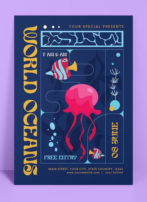 Aquarium Poster Design, Aquarium Graphic Design, Graphic Design Flyer Layout, Ocean Graphic Design, Aquarium Poster, Aquatic Design, Newport Aquarium, World Ocean Day, Ocean Poster