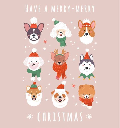 Christmas Dogs Drawings, Dog Christmas Illustration, Jack Russell Illustration, Christmas Dog Illustration, Christmas Dog Drawing, Corgi Art, Dog Christmas Card, Cute Christmas Wallpaper, Christmas Puppy