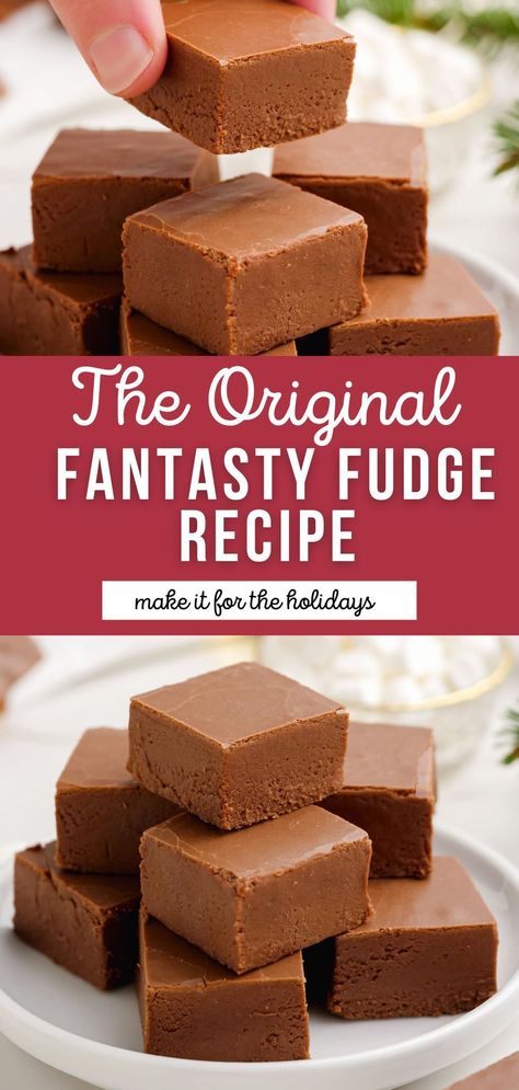 The Original Fantasy Fudge Recipe, Fantasy Fudge Recipe Original Microwave, 2 Ingredient Fudge Recipes, Marshmallow Crème Fudge, Marshmallow Chocolate Fudge, Fudge Recipes Marshmallow, Air Fryer Fudge, Fudge Using Marshmallows, Easy Fudge Recipe With Marshmallow Fluff