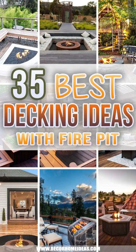 Fire Pit Ideas Backyard In Woods, Decks With Pergolas And Fire Pit, Fire Pit Next To Deck, Backyard Deck With Fire Pit, Fire Pit On A Deck, Composite Deck With Fire Pit, Patios With Fire Pits, Floating Deck With Fire Pit, Deck With Fire Pit