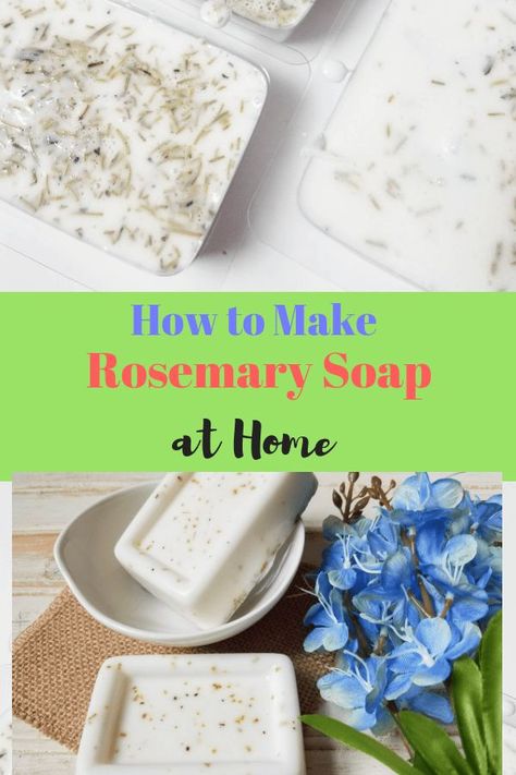 homemade_rosemary_soap_two_photos_pin Rosemary Soap, Aloe Soap, Sugar Scrub Cubes, Make Brown Sugar, Brown Sugar Scrub, Tea Tree Soap, Oatmeal Soap, How To Make Brown, Soap Making Supplies