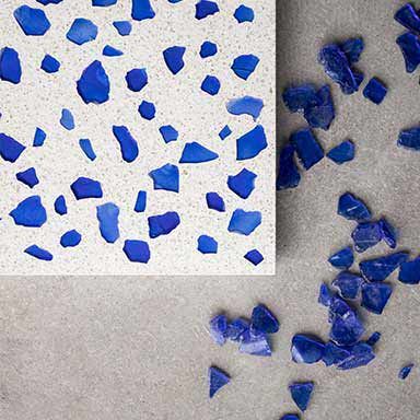 Modern and original terrazzo tile with blue glass chips from Mosaic Factory's TERRAZZO collection CRISTAL. Online shop, worldwide shipping! #mosaicfactory #blueterrazzo #terrazzowithglass #terrazzotiles #modernterrazzo #tiletrend #mosaicdelsur Terrazzo Bar, Blue Terrazzo, Tiny House Loft, Terrazzo Tile, Terrazzo Tiles, Terrazzo Flooring, Mosaic Flooring, Ceramics Ideas Pottery, Materials And Textures