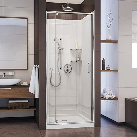 Single Shower Stall Ideas, Gym Bathrooms, Dreamline Shower, Semi Frameless Shower Doors, Pivot Shower Door, Framed Shower Door, Frameless Shower Enclosures, Tub Doors, Shower Kit