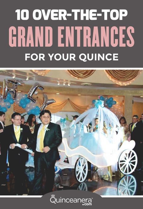 If you’re looking for grand entrances that are far from the traditional, you’ve come to the right place! These 10 inspiring ideas are truly out of this world. - See more at: http://www.quinceanera.com/planning/10-over-the-top-grand-entrances/?utm_source=pinterest&utm_medium=social&utm_campaign=planning-10-over-the-top-grand-entrances#sthash.qsYmJgTC.dpuf Sweet 16 Grand Entrance Ideas, Quinceanera Grand Entrance Ideas, Quinceanera Entrance Ideas, Sweet 16 Entrance Ideas, Grand Entrance Songs, Quinceanera Entrance, Quinceanera Chambelanes, Quinceanera Traditions, Quinceanera Court