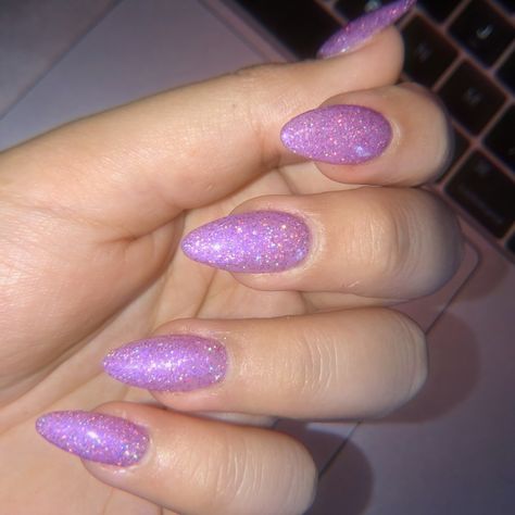 Pink And Purple Sparkly Nails, Iridescent Nails Flakes, Purple Euphoria Nails, Sparkly Purple Nails Acrylic, Pink Purple Glitter Nails, Purple Sparkly Nails Acrylic, Sparkly Nails Purple, Euphoria Nails Purple, Glitter Almond Acrylic Nails