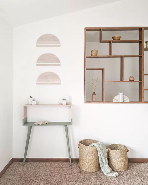 15 Sleek & Simple Furniture Ideas You Can Make in Just a Few Hours | Hometalk Wall Cutout Ideas, Wall Opening Ideas, Wall Cut Out Ideas, Merch Organization, Cut Out In Wall, Wall Cut Out Decor, Wall Cut Outs, Camden Street, Wicker House