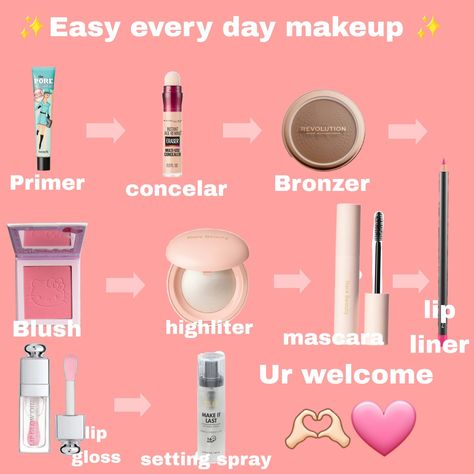 It's about makeup steps for pre-teens that are natural and will highlight they're face features 🩷 Simple Makeup For Teens, Easy Everyday Makeup, Korean Lipstick, Teen Makeup, Beginner Makeup Kit, Makeup Kit Essentials, Tips For Teens, Makeup Starter Kit, Simple Everyday Makeup