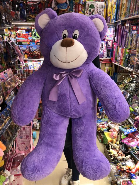 Purple Teddy Bear, Purple Christmas Tree, Big Teddy Bear, Big Teddy, Lovers Pics, Purple Christmas, Dinosaur Stuffed Animal, Ios, Teddy Bear