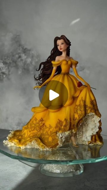 Belle Birthday Cake, Sugar Sculpture, Fondant People, Belle Cake, Royal Cakes, Sugar Flowers Tutorial, Belle Birthday, Fondant Figures Tutorial, Fondant Recipe