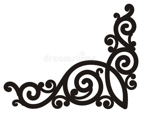 Swirl corner. Vector swirl corner border, isolated on white. Additional format - , #sponsored, #swirl, #border, #Vector, #Swirl, #corner #ad Scroll Vector, Ornamental Corner, Horse Stencil, Corner Border, Fern Design, Corner Borders, Laser Cut Decor, Fern Pattern, Stencils Printables