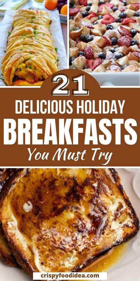 These delicious holiday breakfast recipes are best for morning meal and you must try. Holiday Breakfast Ideas, Christmas Breakfast Recipe, Thanksgiving Breakfast, Best Breakfast Casserole, Holiday Breakfast, Christmas Food Dinner, Christmas Brunch, Christmas Breakfast, Breakfast Meal Prep