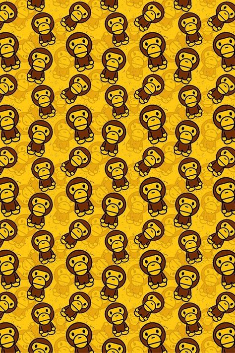 Bape Milo Wallpaper, Bape Monkey Wallpaper, Baby Milo Wallpaper, Bape Art, Bape Wallpaper, Cricut Pictures, Iphone Wallpaper Hd 4k, Bape Wallpaper Iphone, Cute Monsters Drawings