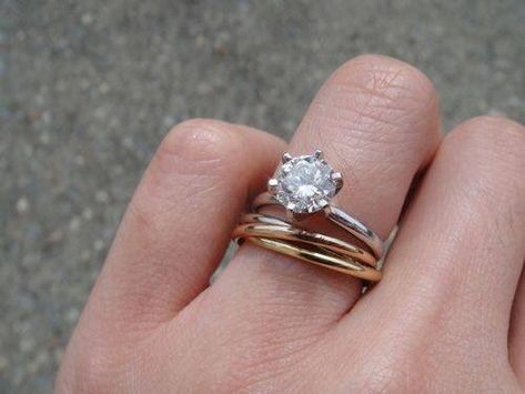 Cartier Trinity Ring With Engagement Ring, Wedding Bands Cartier, Trinity Cartier, Cartier Trinity Ring, Types Of Wedding Rings, Trinity Ring, Couple Wedding Rings, Proposal Ring, Put A Ring On It