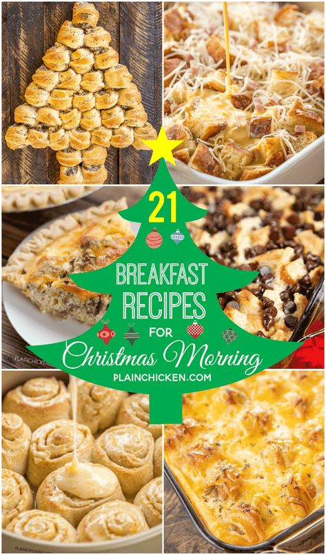 21 Breakfast Recipes for Christmas Morning - something for everyone! Sweet and savory. Casseroles and finger foods. These are all tried and true recipes that will make your holiday morning delicious! Morning Breakfast Ideas, Christmas Morning Recipes, Christmas Breakfast Casserole, Recipes For Christmas, Mini Breakfast, Christmas Breakfast Recipe, Tried And True Recipes, Holiday Morning, Morning Brunch