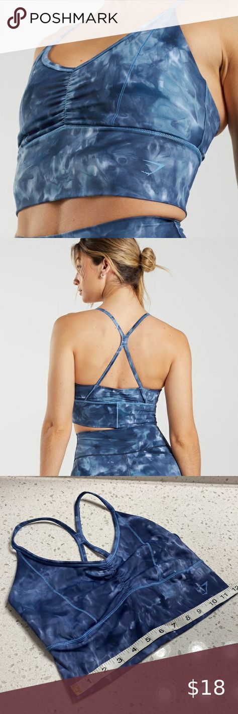 Gymshark ELEVATE LONGLINE SPORTS BRA SZ XS ?? Lakeside Blue Spray Dye ruched Gymshark Elevate, Hot Yoga, Go Ahead, Yoga Class, Long A Line, Morning Coffee, Sports Bra, Cut Out, Spray