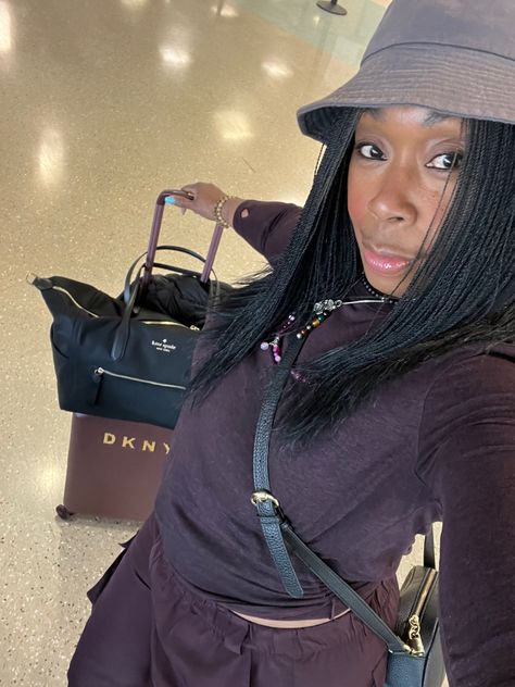 Travel w/ Style, Phy-ness & comfort🤎 The DKNY Luggage & the Kate Spade Weekender 👌🏾💜 Dkny Luggage, Favorite Products, Day Trips, Kate Spade, Travel, Day Trip