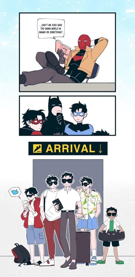 Batfamily Fanart, Cartoon Comic Art, Dc Comics Funny, Batfamily Funny, Robin Comics, Batman Stuff, Wayne Family, Bat Boys, Univers Dc