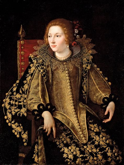 Renaissance painter Artemisia Gentileschi, one of the first women to achieve recognition as an artist, was born in Rome 425 years ago.   "Portrait of a Lady, Three-Quarter Length Seated, Dressed in a Gold Embroidered Elaborate Costume" (17th century) Gentileschi Artemisia, 17th Century Fashion, Don Pedro, Artemisia Gentileschi, Female Painters, Feminist Icons, Baroque Art, William Turner, Italian Painters