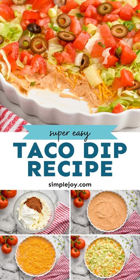 Cold Taco Dip, Taco Salad Dip, Best Taco Dip Recipe, Easy Taco Dip, Taco Dip Easy, Taco Dip Recipe, Sour Cream Dip, Taco Dip, Dip Recipes Easy