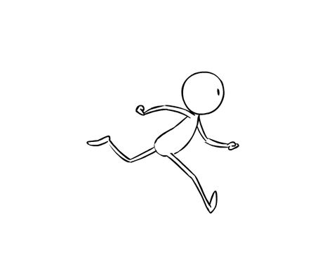 Animation for Beginners: How to Animate a Character Running - iDevie Easy Animations To Draw, How To Draw Running, Simple Animation Characters, Simple Character Poses, Running Chibi Reference, Cartoon Sketches Character Design Animation, How To Draw Running Person, Person Running Reference, Drawing Someone Running