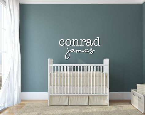 Boy Nursery Name Sign, Name Above Crib, Princess Canopy Bed, Name Sign For Nursery, Baby Name Banners, Baby Boy Name, Personalized Nursery Decor, Boys Crib, Nursery Name Sign