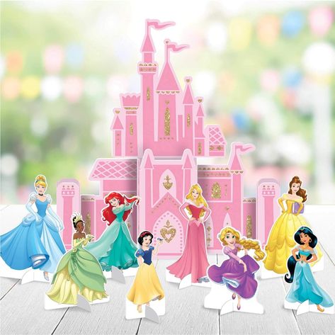 Amazon.com: amscan"Disney Princess Pink Castle Party Table Decoration Kit, 9 Pc, 282357 : Toys & Games Disney Princess Centerpieces, Disney Princess Party Decorations, Princess Table, Disney Princess Cake Topper, Princess Centerpieces, Castle Party, Cinderella Theme, Disney Princess Cake, Paris Theme Party