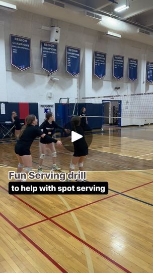 13K views · 1.2K reactions | Fun serving drill to help volleyball players with spot serving!
✨ Similar to zone serving, it allows a player to find a target and learn to serve to that target location. It’s called “serving tunnel”. I have heard a few other name variations too. 

✨ This drill is perfect for beginner or advanced volleyball players, making it a fun teamwork activity for all levels !

HOW TO PLAY SERVING TUNNEL👇🏻

✅ Every player lines up in 1 line with a ball, ready to serve

✅ Have 1 player start as the “tunnel” on the other side of the net, making a circle with their arms- their goal is to try to get the ball to land in their tunnel (picture your arms as the basketball hoop!)

✅The other players serve, 1 at a time, trying to serve towards their teammate

✅ Once a player make Volleyball Setting Drills For Beginners, Volleyball Serving Drills, Setting Drills, Teamwork Activities, Net Making, Volleyball Workouts, Basketball Hoop, Volleyball Players, The Net