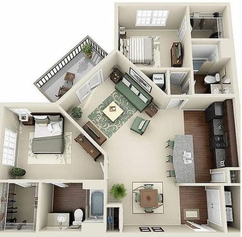 3d House Plans, 3d Floor Plan, Sims 4 House Plans, House Floor Design, Sims 4 House Design, Simple House Design, Casas The Sims 4, Apartment Floor Plans, Sims House Plans