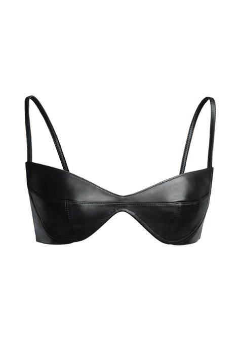 Women's Mugler H&M Leather Bra in Black Rich Clothes, Leather Bra, Wireless Bras, Lace Halter Bralette, Pink Bralette, Soft Cup Bra, Lululemon Sports Bra, Hot Sneakers, Black Bralette