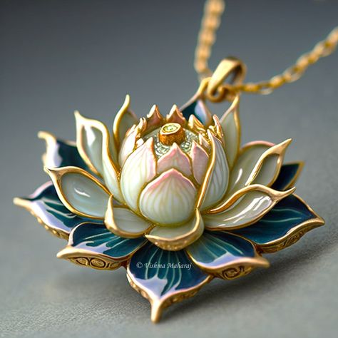 Lotus Gold Pendent, Vishma Maharaj, Egyptian Inspired Jewelry, Red Coral Jewellery, Unique Gold Jewelry Designs, Jewelry Hacks, Locket Design, Egyptian Necklace, Lotus Ring