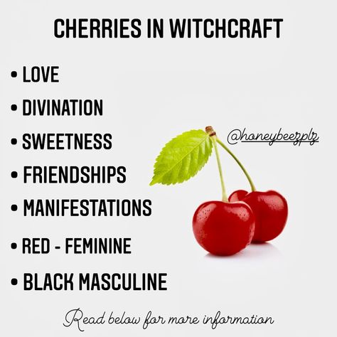 Magickal Plants, Fruit Magic, Witchy Notebook, Cherry Plant, Herbal Witch, Kitchen Witch Recipes, Witchcraft Herbs, Crystal Witch, Charmed Book Of Shadows