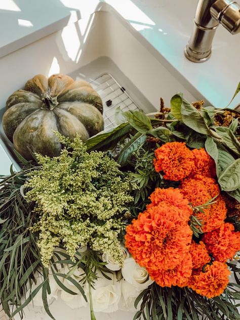 Pumpkin Centerpieces With Flowers, Small Pumpkin Flower Arrangements, Small Fall Floral Arrangements Diy, Pumpkins With Flowers In Them, Easy Fall Floral Arrangements, Pumpkin Decorating Flowers, Flowers In A Pumpkin, Pumpkin Arrangements Floral Centerpieces, Pumpkin Floral Arrangements Diy