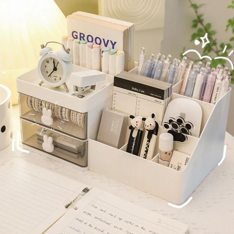 Smarter Shopping, Better Living! Aliexpress.com Stationary Storage, Wooden Desk Organizer, Perfume Organization, Cosmetics Storage, Desk Organization Office, Study Room Decor, Cute Desk, Desktop Organizer, Diy Trends