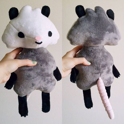 Opossum Plush Doll by uglyplants.deviantart.com on @DeviantArt Opossum Plush, Cute Opossum, Comfy Home, Sewing Stuffed Animals, Kawaii Plushies, Handmade Plush, Plush Toy Dolls, Plush Pattern, Toy Doll