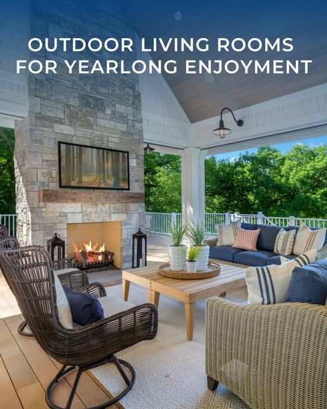 Are you maximizing your outdoor space? Outdoor rooms are becoming a prime entertainment and relaxation spot, no matter the season. Gas Outdoor Fireplace, Vent Free Gas Fireplace, Outdoor Gas Fireplace, Brick Interior, Oak Logs, Brick Paneling, Outdoor Living Rooms, Traditional Fireplace, Outdoor Living Room