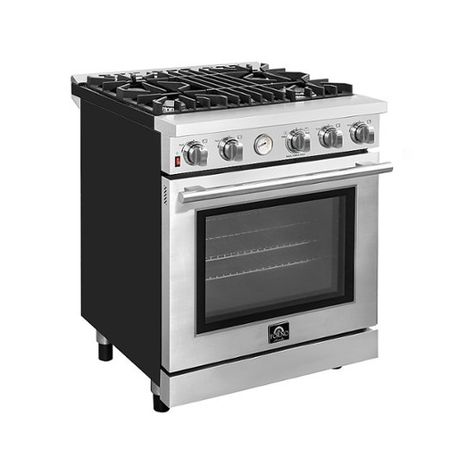 Forno Appliances Livorno Alta Qualita 4.62-cu ft Freestanding Single Oven LP Conversion Convection Range FFSGS6228-30S - Best Buy Convection Range, Cabinet Trim, Cast Iron Grill, Iron Grate, Single Oven, Outdoor Refrigerator, Gas Oven, Gas Range, Oven Cooking