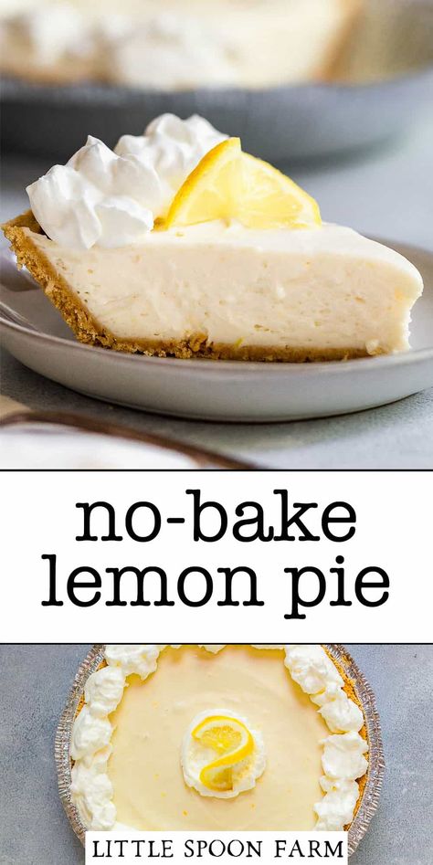 No-Bake Lemon Icebox Pie Eagle Brand Lemon Pie, Easy Lemon Icebox Pie, No Bake Lemon Pie, Lemon Icebox Pie, No Bake Lemon, Lemon Pie Recipe, Lemon Cream Pies, Icebox Pie, Keylime Pie Recipe