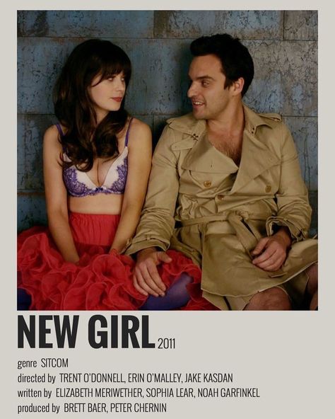 New Girl Poster, New Girl Nick And Jess, New Girl Cast, Jess New Girl, Nick And Jess, New Girl Quotes, Jake Johnson, Jessica Day, Tv Show Couples