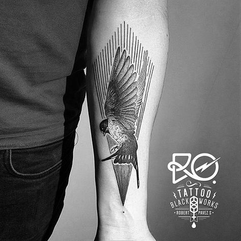 Black Works Tattoo By RO. Robert Pavez • Swallow against the wind • #engraving #dotwork #etching #dot #linework #geometric #ro #black #cheyennepen #ems420 #inks #tattoo #blacktattooing #blackwork #tattrx #blacktattoomag #blackworkers #uktta #black_ink_power #blxckink #dotworkers #darkartists #equilattera #blacktattooart #inkstinct_tattoo_app #blacktatts #blackartsupport #onlyblackart Wind Tattoo Ideas, Geometric Bird Tattoo, Sam Tattoo, Wind Tattoo, Tattoo Feather, Modern Art Tattoos, Engraving Tattoo, Tatoo Inspiration, Swallow Tattoo