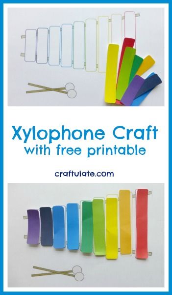 Xylophone Craft with free printable from Craftulate Xylophone Craft, Preschool Music Theme, Music Crafts Preschool, Letter X Crafts, Preschool Music Activities, Instrument Craft, Aktiviti Kanak-kanak, Toddler Art Projects, Preschool Music