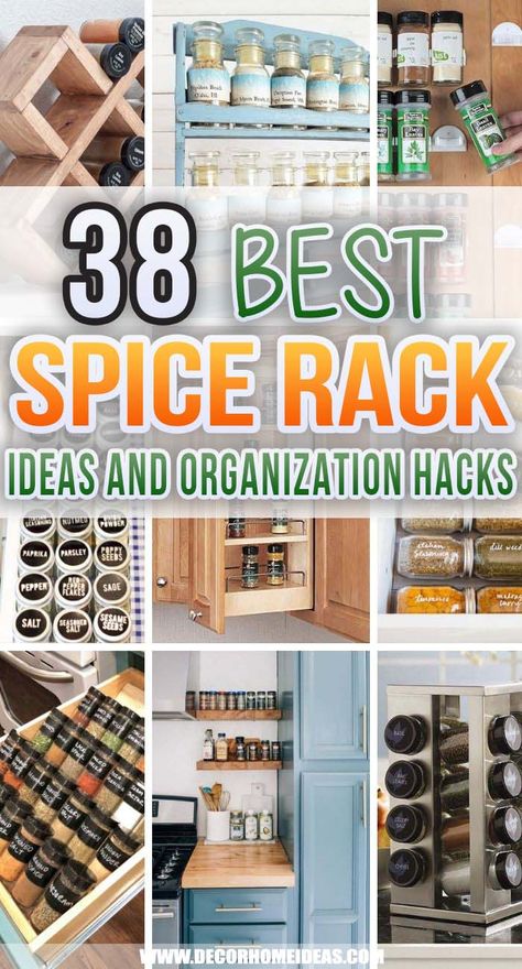 Spice Rack On Fridge, Large Spice Rack Ideas Diy, Spice Rack For Corner Cabinet, Ideas For Spices Storage, Season Rack Ideas, Spice Organization In Cabinet, Small Space Spice Storage, Organizing Spices In Small Cabinet, Spice Rack Wall Ideas