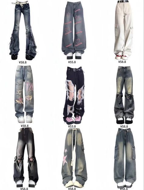 Baggy Pants Drawing, Custom Jeans Diy, Pants Drawing, Comfortable Hoodies, Jeans Diy, Baggy Pants, Kpop Fashion Outfits, Really Cute Outfits, One Piece Dress