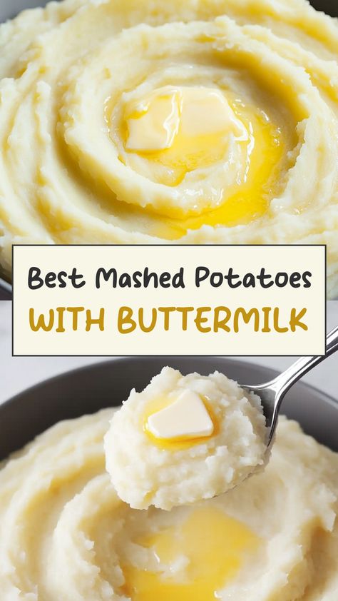 Indulge in the creamy goodness of mashed potatoes with buttermilk! This classic side dish is a perfect addition to any meal. The rich flavor of buttermilk adds a delicious tanginess that elevates the beloved comfort food to a whole new level. Whether paired with roasted chicken, grilled steak, or served on its own, these mashed potatoes are guaranteed to be a crowd-pleaser. Longhorn Mashed Potatoes Recipe, Buttermilk Mashed Potatoes Recipe, Silky Smooth Mashed Potatoes, Creamed Chicken Over Mashed Potatoes, Mashed Potatoes Chicken Broth, Buttermilk Potatoes, Mashed Potatoes With Buttermilk, Southern Mashed Potatoes, Best Mash Potato Recipes