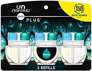 Febreze Plug in Air Fresheners, Wall Plug in Air Freshener, Unstopables Fresh, Odor Fighter for Strong Odors, Scented Oil Refill (3 Count) Ocean Scent, Fabric Refresher, The Fade, Car Vent Clip, Air Wick, Scented Oil, Oil Warmer, Scented Oils, Wall Plug