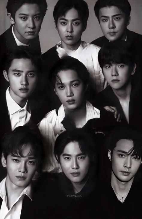 Exo Group Photo, Exo Group, Exo Background, Exo Album, Exo Lockscreen, Exo Ot12, Exo Korean, 17 Kpop, Exo Kyungsoo