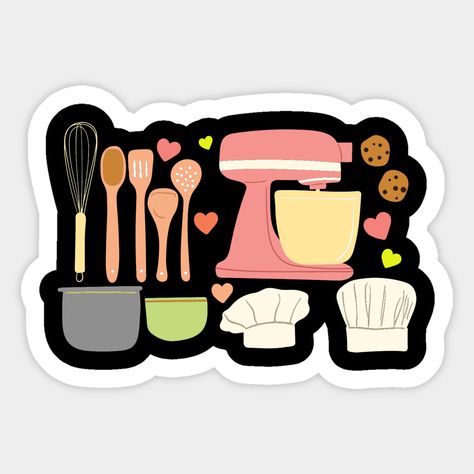 Cooking Tools Illustration, Foodie Wallpapers, Cat Bakery, Cooking Stickers, Baking Stickers, Chobani Yogurt, Alphabet Letters Images, Doodle Lettering, Baking With Kids